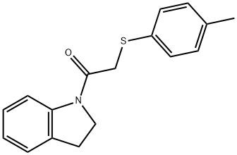 1-(2,3-dihydro-1H-indol-1-yl)-2-[(4-methylphenyl)sulfanyl]ethanone Struktur