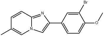 2-(3-溴-4-甲氧基苯基)-6-甲基咪唑并[1,2-A]吡啶,335418-50-3,结构式