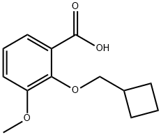 2-(Cyclobutylmethoxy)-3-methoxybenzoic acid Struktur
