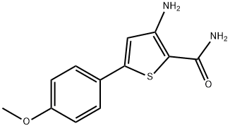 3-アミノ-5-(4-メトキシフェニル)-2-チオフェンカルボキサミド 化学構造式