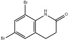6,8-ジブロモ-3,4-ジヒドロキノリン-2(1H)-オン 化学構造式