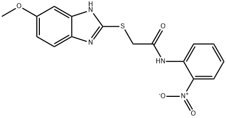 2-[(5-methoxy-1H-benzimidazol-2-yl)sulfanyl]-N-(2-nitrophenyl)acetamide Structure