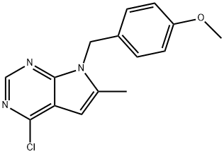 4-Chloro-7-(4-methoxybenzyl)-6-methyl-7H-pyrrolo[2,3-d]pyrimidine Struktur