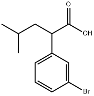 2-(3-bromophenyl)-4-methylpentanoic acid Struktur