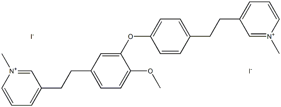 3-[2-[4-[2-methoxy-5-[2-(1-methylpyridin-1-ium-3-yl)ethyl]phenoxy]phenyl]ethyl]-1-methyl-pyridin-1-ium diiodide Structure