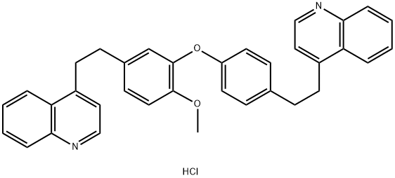 4-[2-[4-[2-methoxy-5-[2-(4-quinolyl)ethyl]phenoxy]phenyl]ethyl]quinoline dihydrochloride 化学構造式