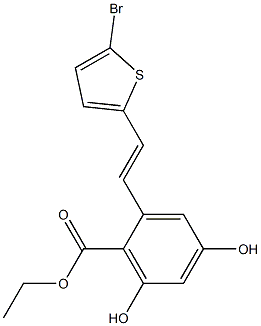 2-[2-(5-Bromo-thiophen-2-yl)-vinyl]-4,6-dihydroxy-benzoic acid ethyl ester, 365542-98-9, 结构式