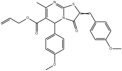 allyl 2-(4-methoxybenzylidene)-5-(4-methoxyphenyl)-7-methyl-3-oxo-2,3-dihydro-5H-[1,3]thiazolo[3,2-a]pyrimidine-6-carboxylate Struktur