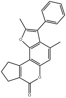 2,4-dimethyl-3-phenyl-9,10-dihydrocyclopenta[c]furo[2,3-f]chromen-7(8H)-one Structure