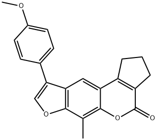 9-(4-methoxyphenyl)-6-methyl-2,3-dihydrocyclopenta[c]furo[3,2-g]chromen-4(1H)-one,374761-27-0,结构式
