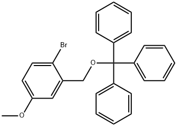 (((2-Bromo-5-methoxybenzyl)oxy)methanetriyl)tribenzene Structure