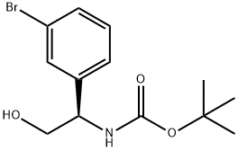 カルバミン酸, [(1R)-1-(3-ブロモフェニル)-2-ヒドロキシエチル]-, 1,1-ジメチルエチルエステル (9CI) 化学構造式