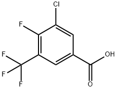3-CHLORO-4-FLUORO-5-(TRIFLUOROMETHYL)BENZOIC ACID, 381229-48-7, 结构式
