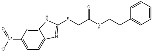 2-[(5-nitro-1H-benzimidazol-2-yl)sulfanyl]-N-(2-phenylethyl)acetamide,381677-22-1,结构式