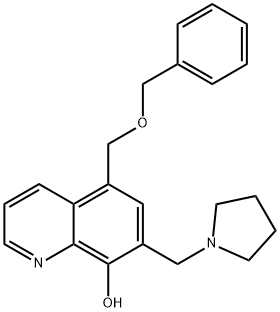 5-[(苯基甲氧基)甲基]-7-(1-吡咯烷基甲基)-8-喹啉醇, 383392-66-3, 结构式
