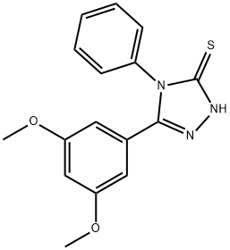 5-(3,5-dimethoxyphenyl)-4-phenyl-4H-1,2,4-triazole-3-thiol 结构式