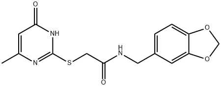 N-(1,3-benzodioxol-5-ylmethyl)-2-[(4-hydroxy-6-methylpyrimidin-2-yl)sulfanyl]acetamide Structure