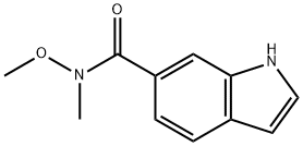 N-甲氧基-N-甲基-1H-吲哚-6-甲酰胺 结构式