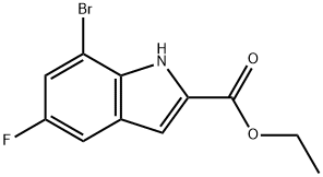 7-bromo-5-fluoro-1H-indole-2-carboxylic acid ethyl ester Struktur