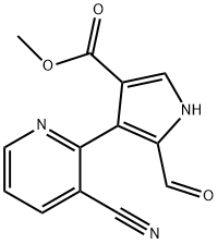 Methyl 4-(3-cyanopyridin-2-yl)-5-formyl-1H-pyrrole-3-carboxylate Structure