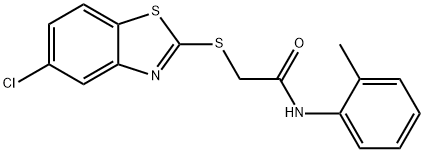 2-[(5-chloro-1,3-benzothiazol-2-yl)sulfanyl]-N-(2-methylphenyl)acetamide,399009-01-9,结构式