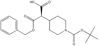 (R)-2-(1-(tert-butoxycarbonyl)piperidin-4-yl)-2-(benzyloxycarbonyl)acetic acid Struktur