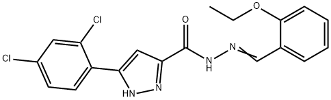 3-(2,4-dichlorophenyl)-N'-[(E)-(2-ethoxyphenyl)methylidene]-1H-pyrazole-5-carbohydrazide Struktur
