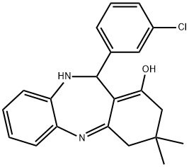 11-(3-chlorophenyl)-3,3-dimethyl-3,4,10,11-tetrahydro-2H-dibenzo[b,e][1,4]diazepin-1-ol Structure