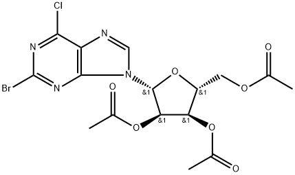6-Chloro-2-bromo-9-(2,3,5-tri-O-acetyl)-beta-D-ribofuranosyl-9H-purine Structure