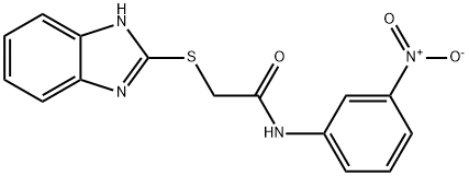 2-(1H-benzimidazol-2-ylsulfanyl)-N-(3-nitrophenyl)acetamide 结构式