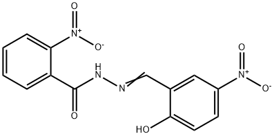 (E)-N'-(2-hydroxy-5-nitrobenzylidene)-2-nitrobenzohydrazide Struktur
