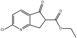2-氯-5-氧代-6,7-二氢-5H-环戊二烯并[B]吡啶-6-羧酸乙酯, 41598-57-6, 结构式