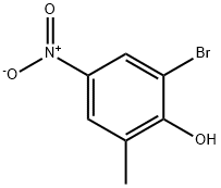 2-溴-6-甲基-4-硝基苯酚, 4186-49-6, 结构式