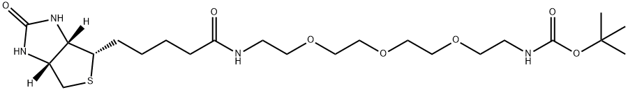 tert-Butyl (13-oxo-17-((3aS,4S,6aR)-2-oxohexahydro-1H-thieno[3,4-d]imidazol-4-yl)-3,6,9-trioxa-12-azaheptadecyl)carbamate,418759-44-1,结构式