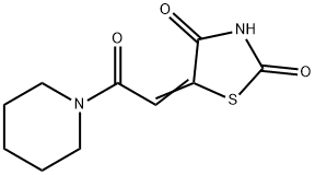 5-[2-oxo-2-(1-piperidinyl)ethylidene]-1,3-thiazolidine-2,4-dione Struktur