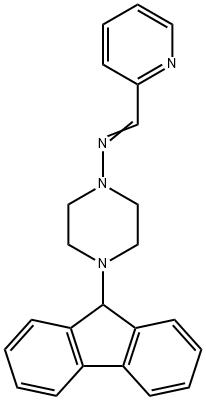 4-(9H-fluoren-9-yl)-N-(pyridin-2-ylmethylidene)piperazin-1-amine Struktur