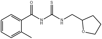 2-methyl-N-{[(tetrahydro-2-furanylmethyl)amino]carbonothioyl}benzamide Struktur