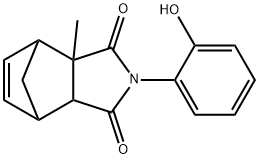2-(2-hydroxyphenyl)-3a-methyl-3a,4,7,7a-tetrahydro-1H-4,7-methanoisoindole-1,3(2H)-dione Struktur
