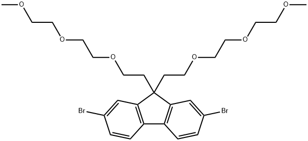 2,7-二溴-9,9-双(2-(2-(2-甲氧基乙氧)乙氧基)乙基)-9H-芴 结构式
