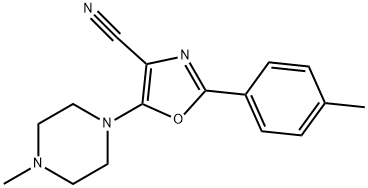2-(4-methylphenyl)-5-(4-methylpiperazin-1-yl)-1,3-oxazole-4-carbonitrile Struktur