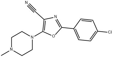 2-(4-chlorophenyl)-5-(4-methylpiperazin-1-yl)-1,3-oxazole-4-carbonitrile Struktur