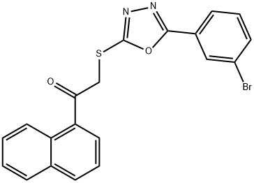 2-{[5-(3-bromophenyl)-1,3,4-oxadiazol-2-yl]sulfanyl}-1-(naphthalen-1-yl)ethanone,442632-99-7,结构式