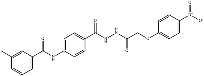 3-methyl-N-[4-({2-[(4-nitrophenoxy)acetyl]hydrazino}carbonyl)phenyl]benzamide,443665-78-9,结构式