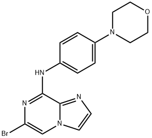 (6-溴-咪唑并[1,2-A]吡嗪-8-基)-(4-吗啉-4-基-苯基)-胺, 445263-72-9, 结构式