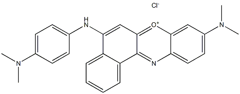 9-(dimethylamino)-5-((4-(dimethylamino)phenyl)amino)benzo[a]phenoxazin-7-ium chloride 化学構造式