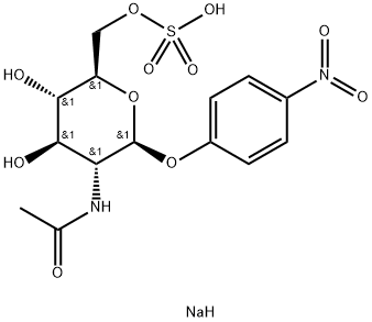 4-硝基苯基 2-(乙酰氨基)-2-脱氧-BETA-D-吡喃葡萄糖苷 6-(硫酸氢酯)单钠盐, 467446-91-9, 结构式