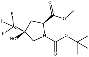 4-ヒドロキシ-4-(トリフルオロメチル)ピロリジン-1,2-ニカルボン酸(2S,4S)-1-TERT-ブチル2-メチル 化学構造式