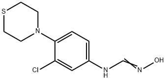 N-hydroxyl-N'-(3-chloro-4-thiomorpholinophenyl)formamidine 结构式