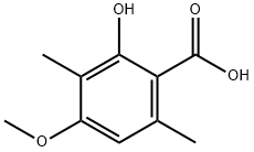 2-hydroxy-4-methoxy-3,6-dimethylbenzoic acid Struktur