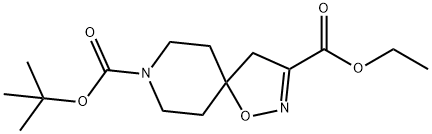 8-BOC-1-オキサ-2,8-ジアザスピロ[4.5]デス-2-エン-3-カルボン酸3-エチル 化学構造式